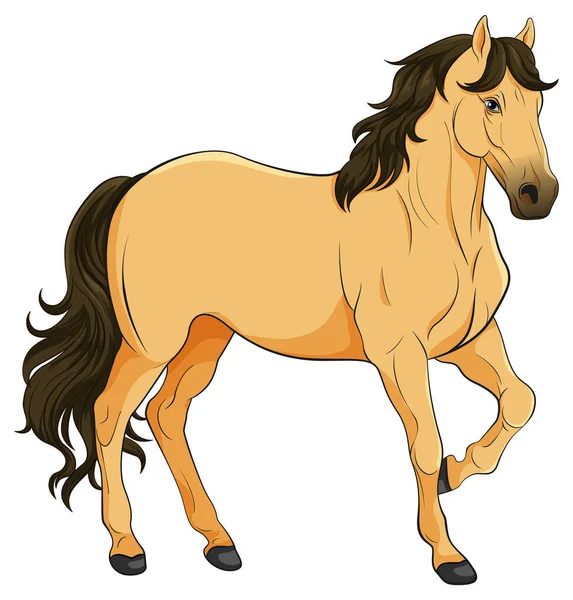 Brązowy Koń Kreskówka Izolowane Ilustracja — Wektor stockowy