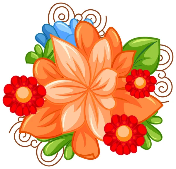 Fleur Colorée Dessin Animé Pour Illustration Décoration Été — Image vectorielle