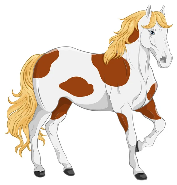 Bellissimo Cavallo Cartone Animato Isolato Illustrazione — Vettoriale Stock
