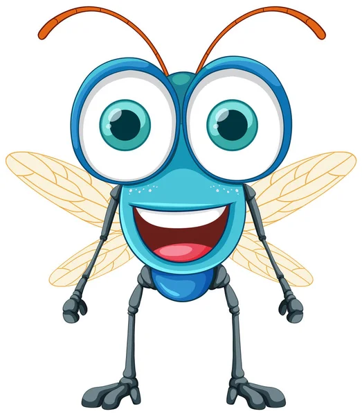 Happy Fly Cartoon Character Illustration — Stock Vector