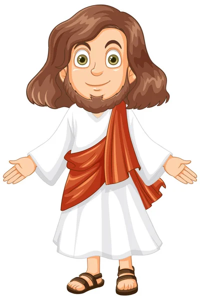 Ilustracja Postaci Kreskówki Jezusa Chrystusa — Wektor stockowy