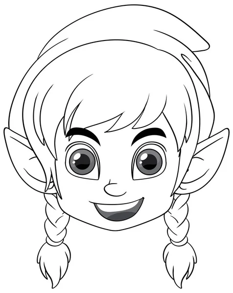Roztomilý Elf Kreslené Kreslené Čmáranice Ilustrace — Stockový vektor