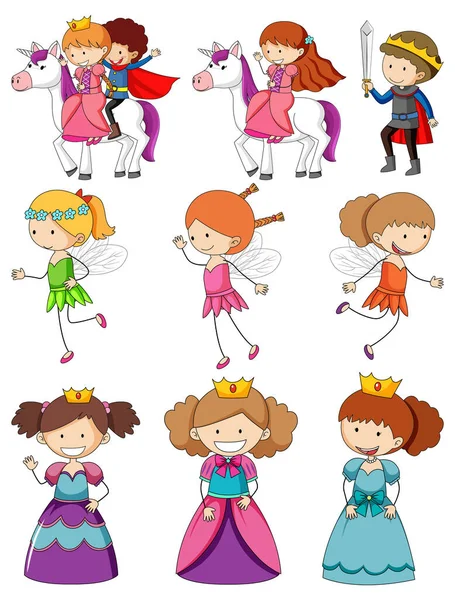 Fun Doodle Kids Faire Diverses Activités Illustration — Image vectorielle