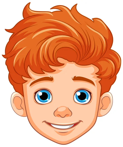 Boy Cartoon Head Isolated Illustration — Stock Vector
