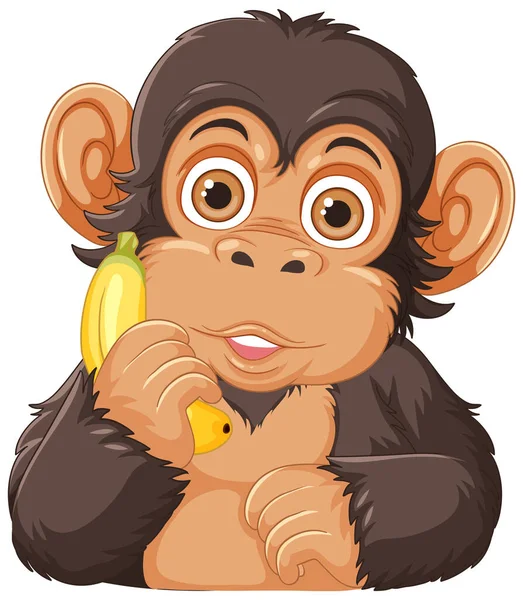 Векторная Иллюстрация Персонажа Мультфильма Шимпанзе — стоковый вектор