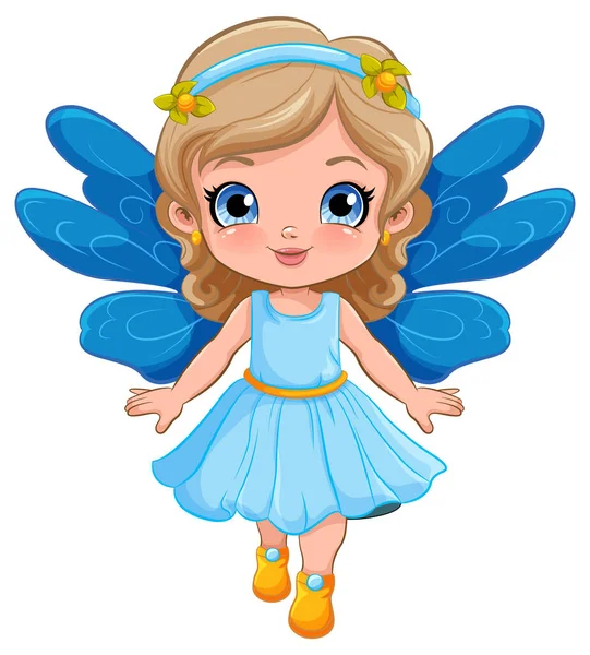Fairy Girl Beautiful Dress Vector Illustration — Stock Vector