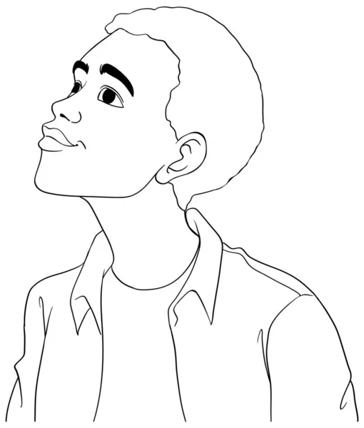 Africano Homem Desenho Animado Personagem Doodle Esboço Ilustração —  Vetores de Stock