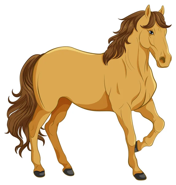 Hnědý Kůň Kreslené Izolované Ilustrace — Stockový vektor