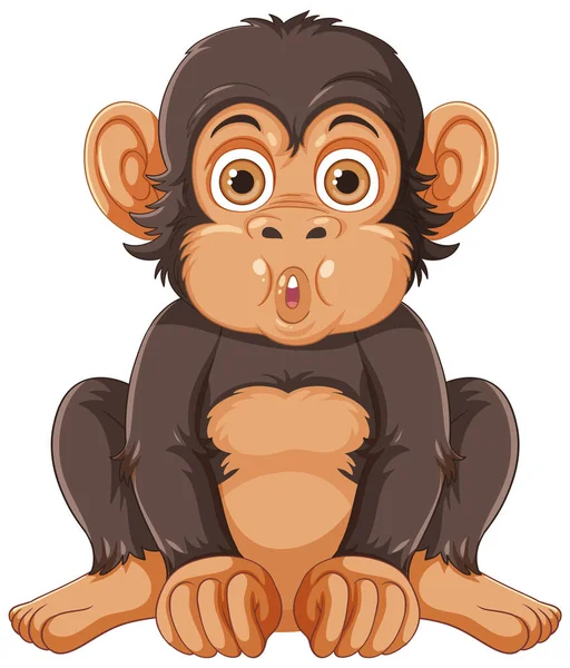 Illustrazione Vettoriale Del Personaggio Del Fumetto Dello Scimpanzé — Vettoriale Stock
