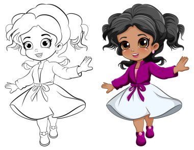 Güzel kız yalnız dans ediyor.