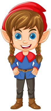 Şirin elf çizgi film karakteri izole edilmiş.