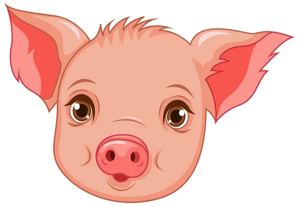 Desenho Animado Porco Bonito Ilustração Isolada — Vetor de Stock