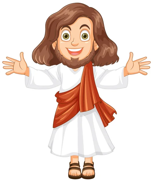 Ilustración Del Personaje Dibujos Animados Jesucristo — Vector de stock