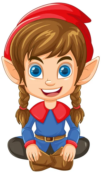 Cute Elf Cartoon Character Isolated Illustration — Stock Vector