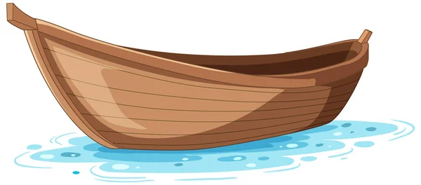 Wooden Boat Isolated White Background Illustration — Stock Vector