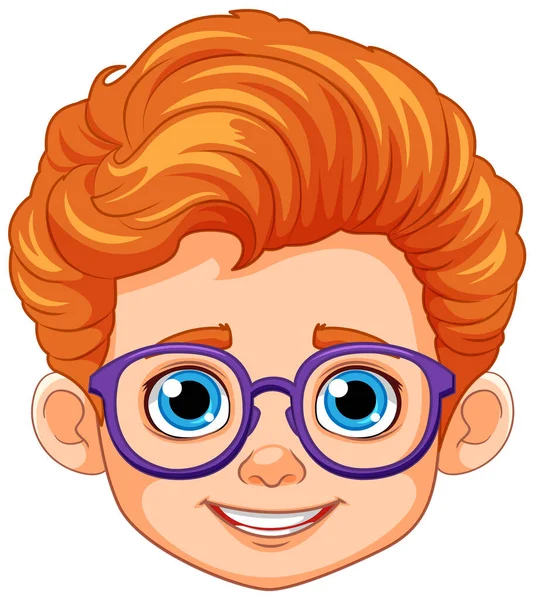 头戴橙色头发蓝眼睛的男孩 — 图库矢量图片