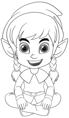 Şirin elf karikatür çizimi çizimi