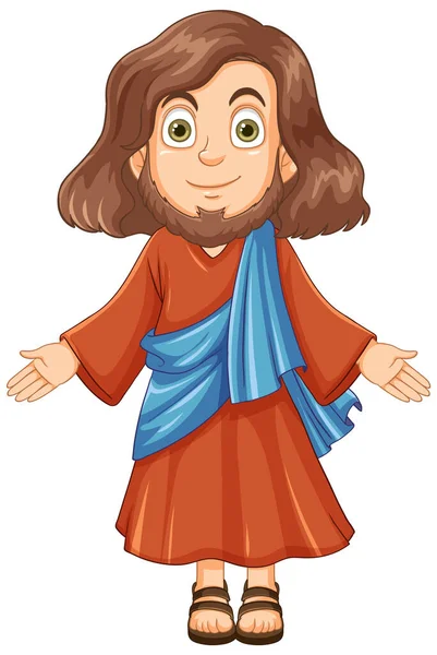 Jezus Christus Cartoon Karakter Illustratie — Stockvector