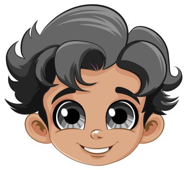 Mutlu çocuk baş çizgi film çizimi