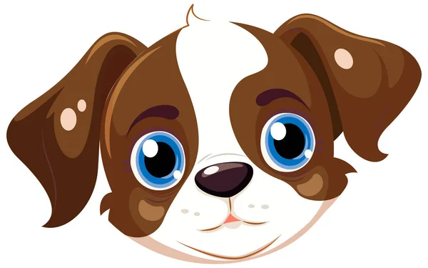 Cão Bonito Desenho Animado Rosto Ilustração —  Vetores de Stock