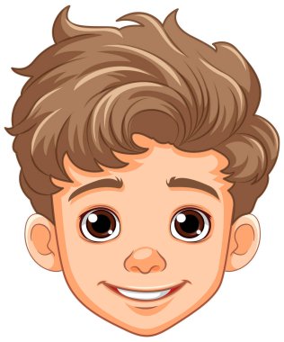 Çocuk karikatür kafası izole edilmiş.