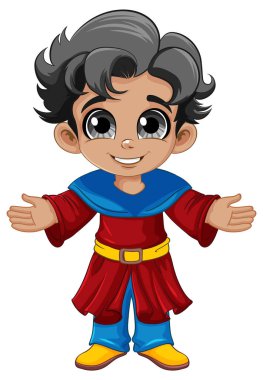 Genç Aziz Ortaçağ çizgi film karakteri çizimi