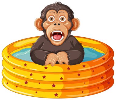 Şişirilebilir havuz illüstrasyonunda hoş para