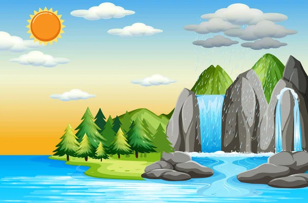 Water Cycle Earth Concept Illustration — ストックベクタ
