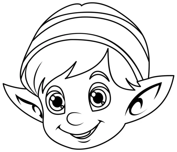 Cute Elf Cartoon Character Zarys Dla Ilustracji Kolorowanie — Wektor stockowy