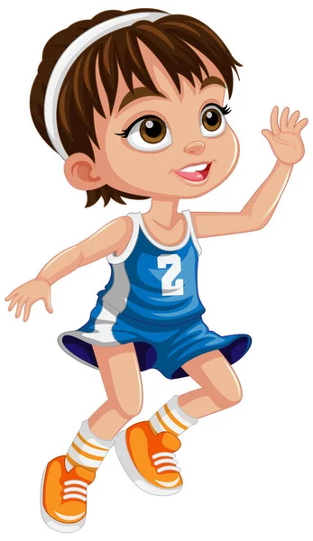 Cute Basketball Player Cartoon Character Illustration — Stock Vector