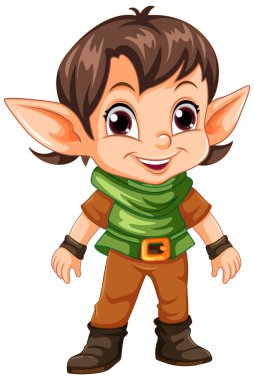 Erkek Noel Elf Karakteri Çizimi