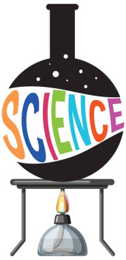 Fen laboratuvarı araçları ve ekipmanlarının vektör çizimi