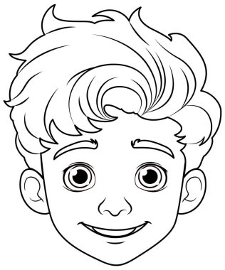 Çocuk karikatür kafası izole edilmiş.