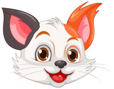 Şirin kedi suratlı karikatür çizimi