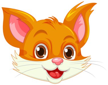 Şirin kedi suratlı karikatür çizimi