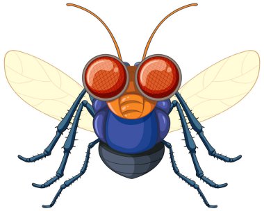 Mutlu sinek çizgi film karakteri çizimleri