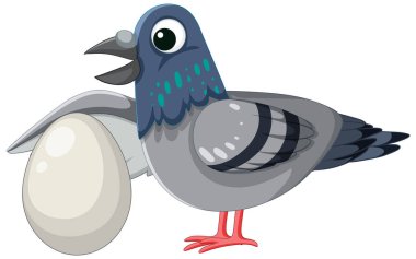 Çekici güvercin karakteri değerli yumurtalarını dikkatle koruyor.