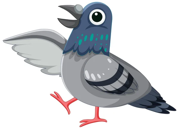 Uroczy Gołąb Kreskówki Ptak Chodzenie Ilustracji Wektor — Wektor stockowy
