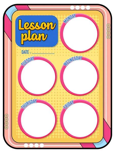 Vector Cartoon Illustration Student Lesson Plan List Notes — Stock Vector