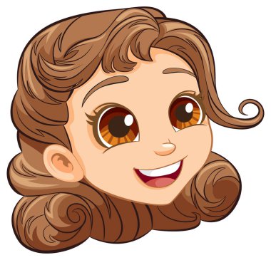 Neşeli gülümseyen bir kızın neşeli bir temsili.