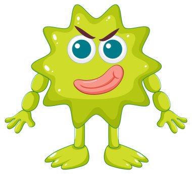Dikenli yeşil özellikleri olan sevimli ve sevimli bir çizgi film karakteri.
