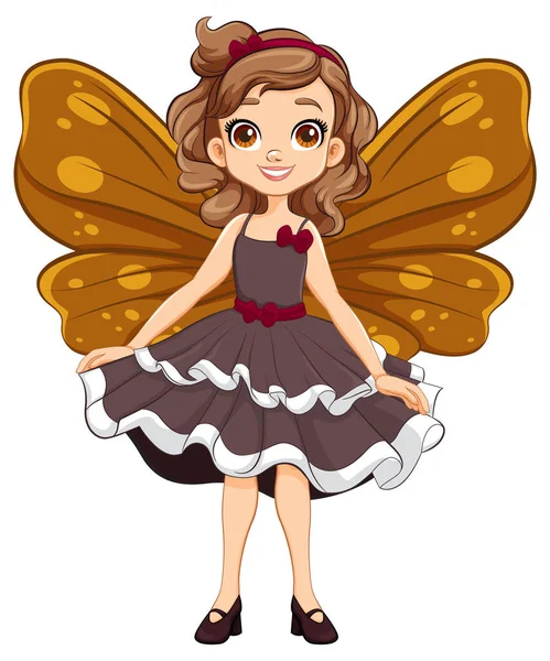 stock vector A cute princess fairy in a fantasy party dress