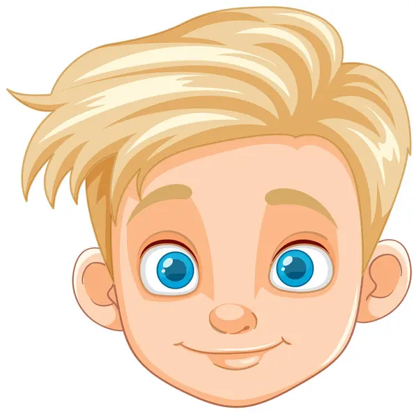 Ein Charmanter Kleiner Junge Mit Auffallend Blauen Augen Und Blonden — Stockvektor