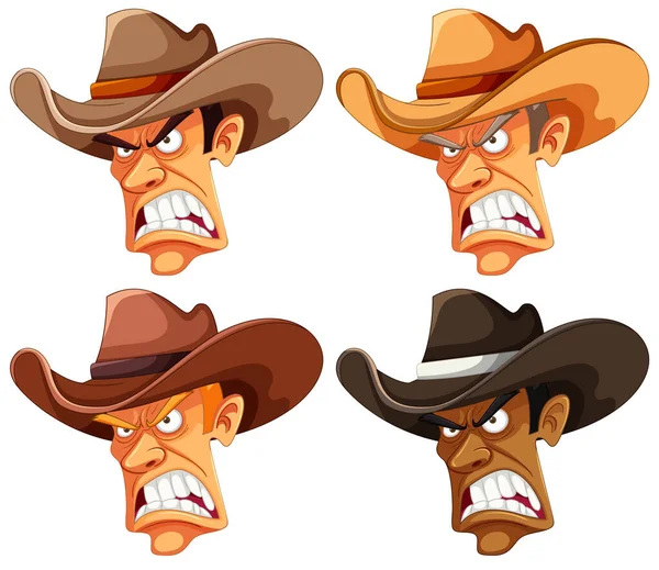 Illustration Rasande Cowboy Hatt — Stock vektor