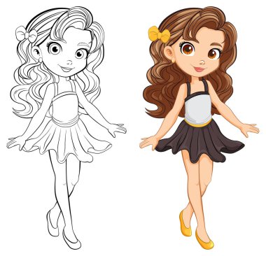 Şık bir çizgi film karakteri partiye hazır.