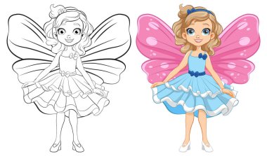 Parti için hazır sevimli bir prenses karakteri.