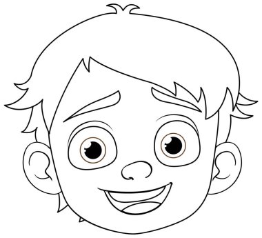 Karalama tarzı çizimi olan bir çocuğun neşeli bir temsili.