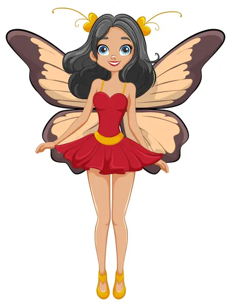 Beautiful Fairy Butterfly Wings Whimsical Cartoon Style — Stock Vector