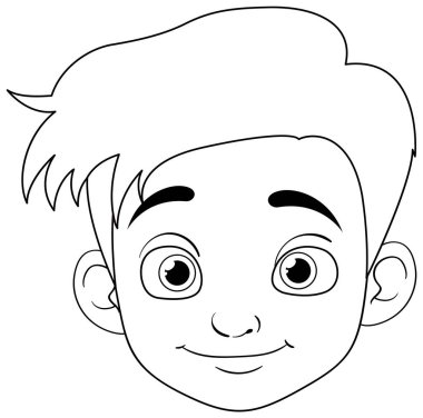 Karalama tarzı bir vektör çiziminde tasvir edilen çekici genç bir erkek karakter.