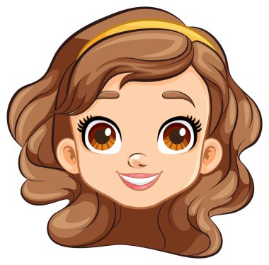 Bir kızın yüzünün neşeli bir temsili.